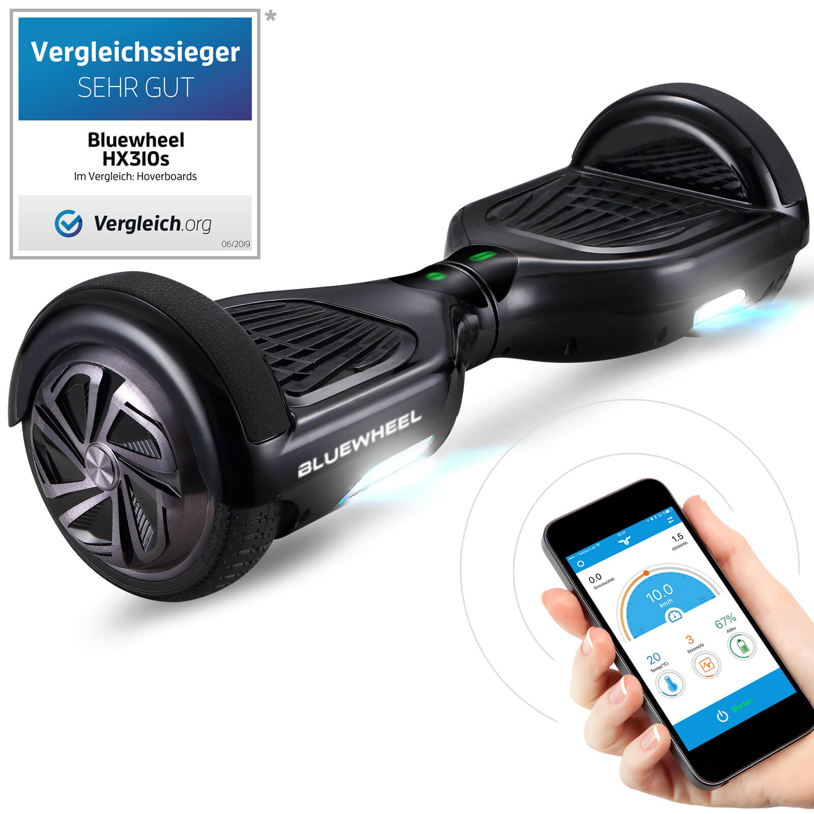 HX310s Hoverboard Schwarz Vorführgerät 
