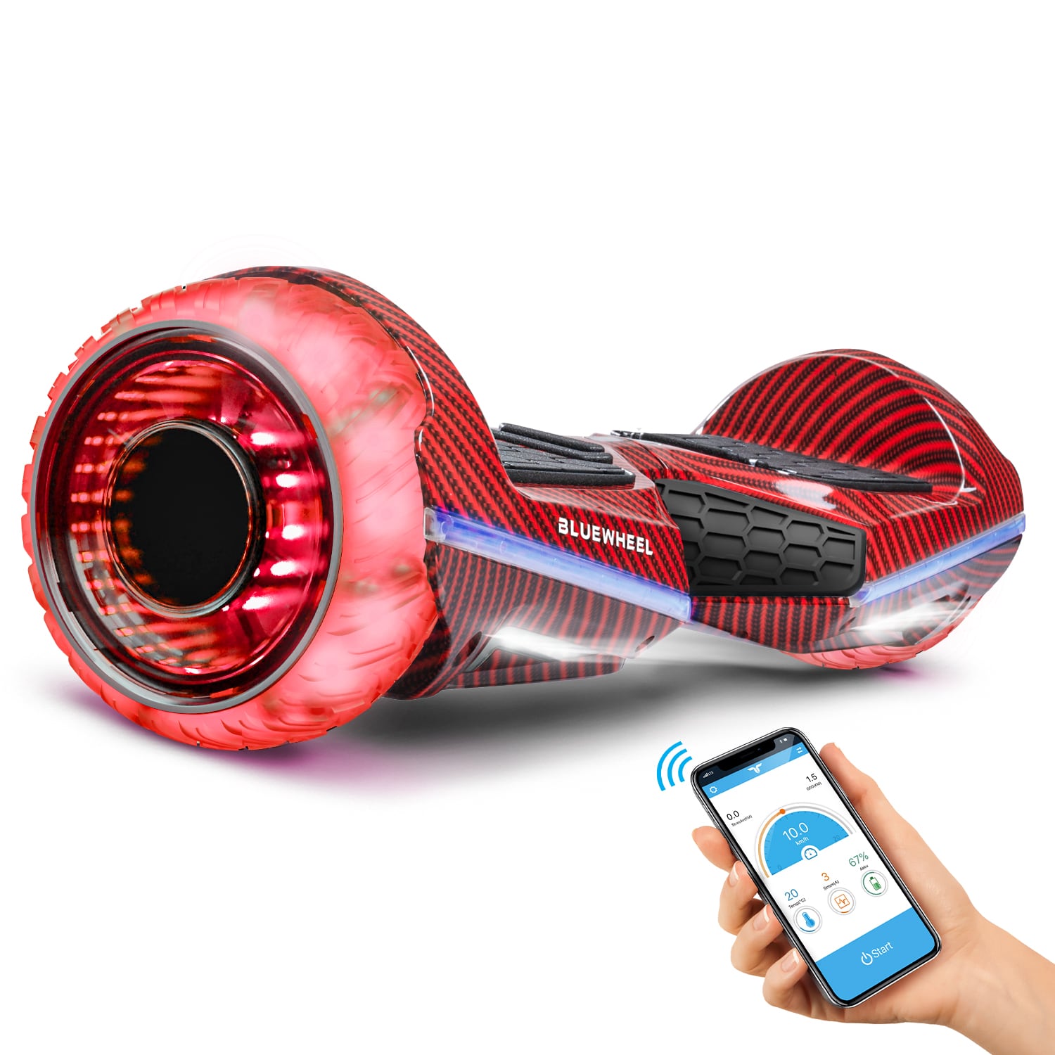  HX360 Hoverboard Rotes Carbon Vorführgerät 